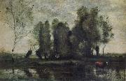 Jean Baptiste Camille  Corot Trees amidst the Marsh oil painting picture wholesale